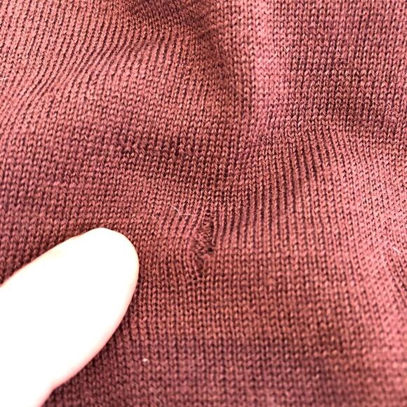 All Saints mens maroon merino wool turtleneck sweater size Extra Large XL - Picture 10 of 14